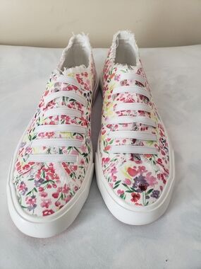 Rocket Dog Floral Canvas Slip-On Sneakers - White/Pink/Green